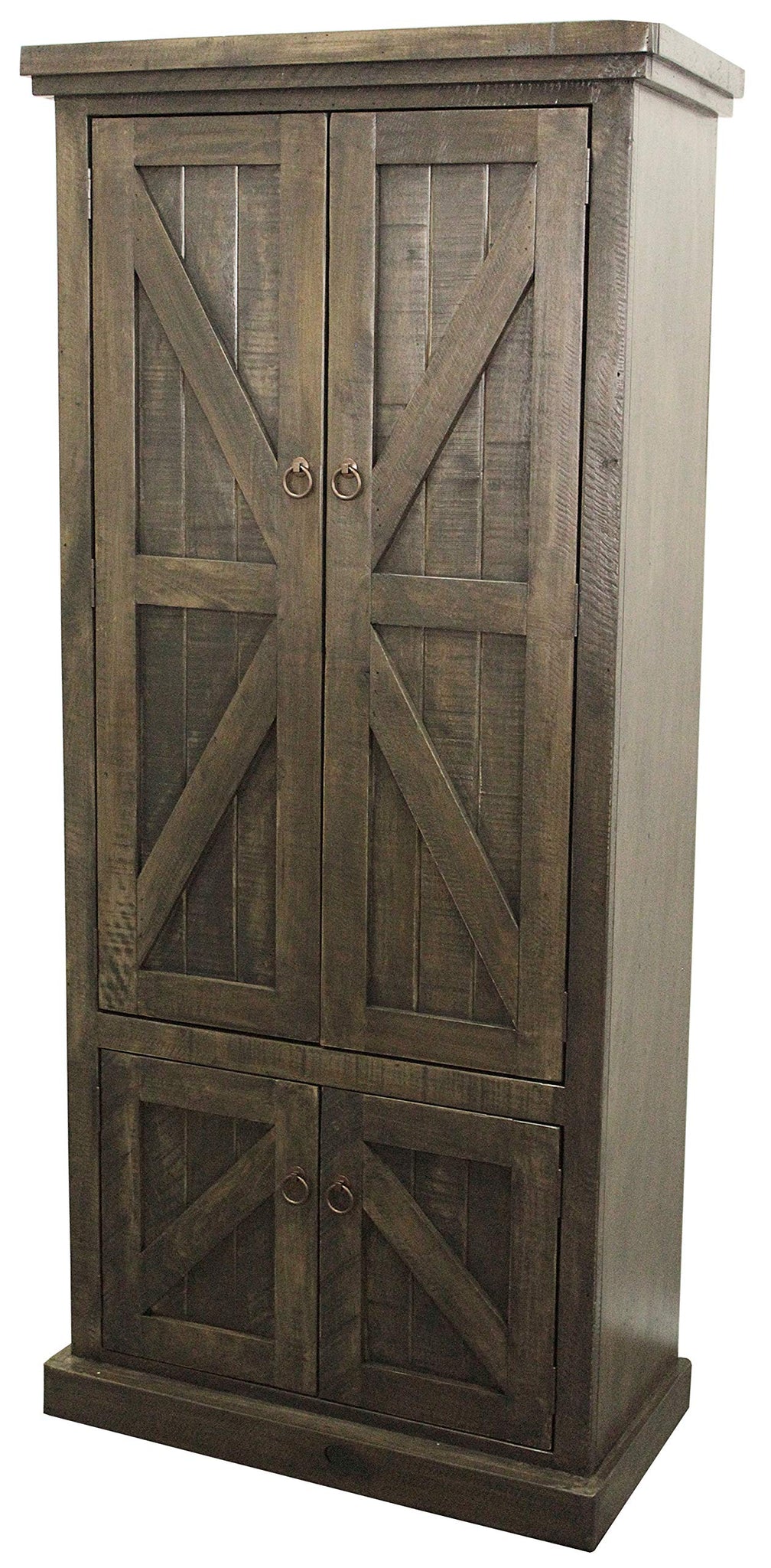 American Heartland Mfg. Rustic Double Door Pantry, Rustic Driftwood