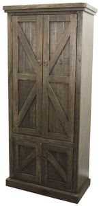 American Heartland Mfg. Rustic Double Door Pantry, Rustic Driftwood
