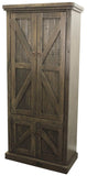 American Heartland Mfg. Rustic Double Door Pantry, Rustic Driftwood