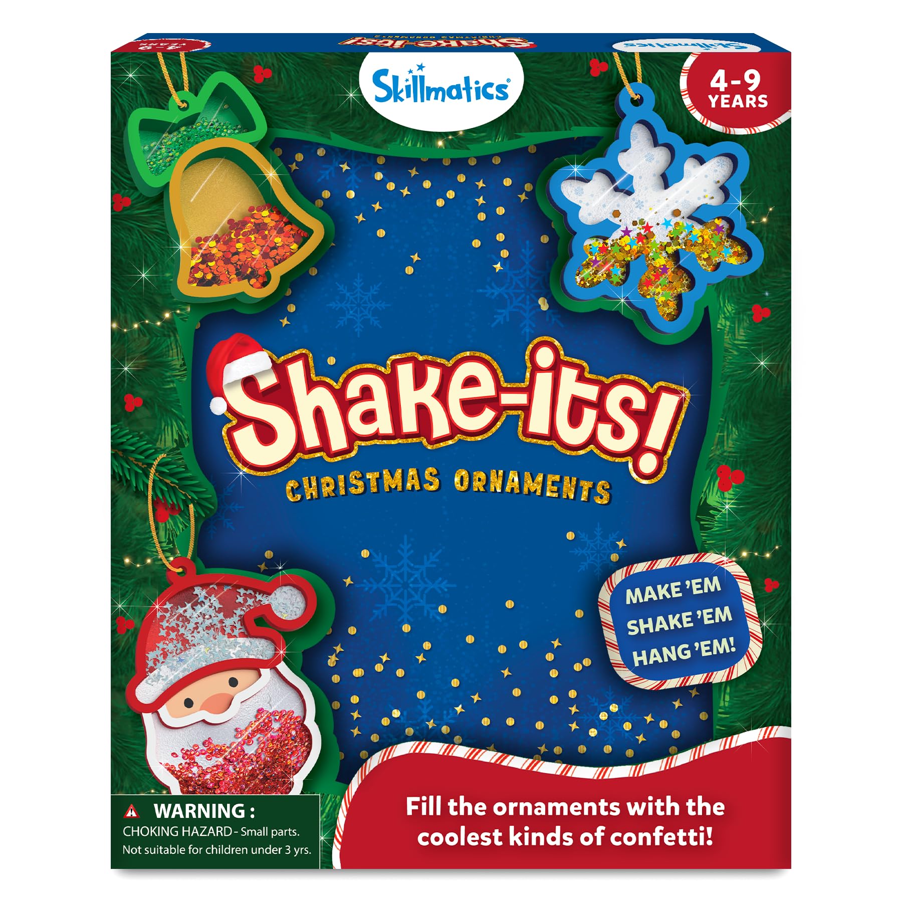 Skillmatics Art & Craft Activity - Shake-its Christmas Ornaments, DIY Holiday Decoration Kit, Glitter Craft Kit, Creative Activi
