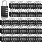 80 Pcs 4 Digit Combination Lock Bulk Small 4 Digit Combo Locks Waterproof Outdoor Combo Locker Black Keyless Number Padlock for 