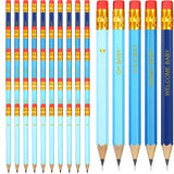 Crtiin 50 Pieces Baby Shower Pencils for Activities Mini Golf Half Pencils, Presharpened with Erasers, 4 Inch(Gradient Blue,Boy 