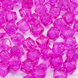 300pcs 8mm Acrylic Cube Faceted Beads with Hole Plastic Spacer for Bracelets Necklace Earring Making Supplies (Rose Red)