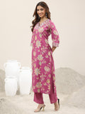 Libas Women'S Silk Blend Kurta Set (400339 Pink M