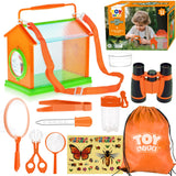 TOY Life Bug Catcher for Kids, Bug Catching Kit Kids Explorer Kit with Butterfly Net, Catching Tool, Tweezers, Magnifying Glass,