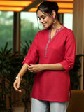 Libas Women'S Cotton Blend Straight Kurtis (58255B_Pink Pink M