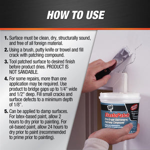 1 Qt Dap 12278 Elastopatch White Pro-Grade Elastomeric Patching Compound