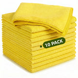 GMLRKY Microfiber Cleaning Cloth 10 Pack, 9.8 x 9.8 Inch Towels, Ultra Absorbent & LintFree, StreakFree Rags for Car, Kitchen,