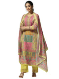 Libas Women'S Linen Kurta Sets (48864_Yellow_M)