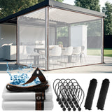 Windyun 2 Pack Heavy Duty Clear Tarps with Reinforced Edge Plastic Tarp Waterproof Plastic Cover Greenhouse Patio with Elastic R