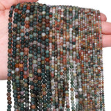 Songxi 180pcs 2mm Indian Agate Natural Round Stone Beads for Jewelry Making, Smooth Loose Small Gemstone Beads for Bracelets Nec