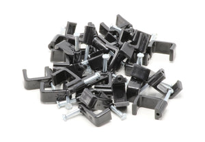 THE CIMPLE CO 1/2 Inch 12mm Coax Cable Clips with Nails - Black, 100 pc - Coaxial Nail in Cable Clips for Cords - Outdoor Wire T