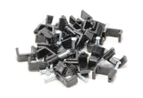 THE CIMPLE CO 1/2 Inch 12mm Coax Cable Clips with Nails - Black, 100 pc - Coaxial Nail in Cable Clips for Cords - Outdoor Wire T