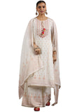 Libas Womens Printed Georgette Straight Kurta With Palazzos And Dupatta