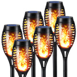 Toodour Solar Halloween Lights Outdoor, 6 Pack LED Torch Lights Flickering Flame, Waterproof Solar Outdoor Light - Landscape Dec
