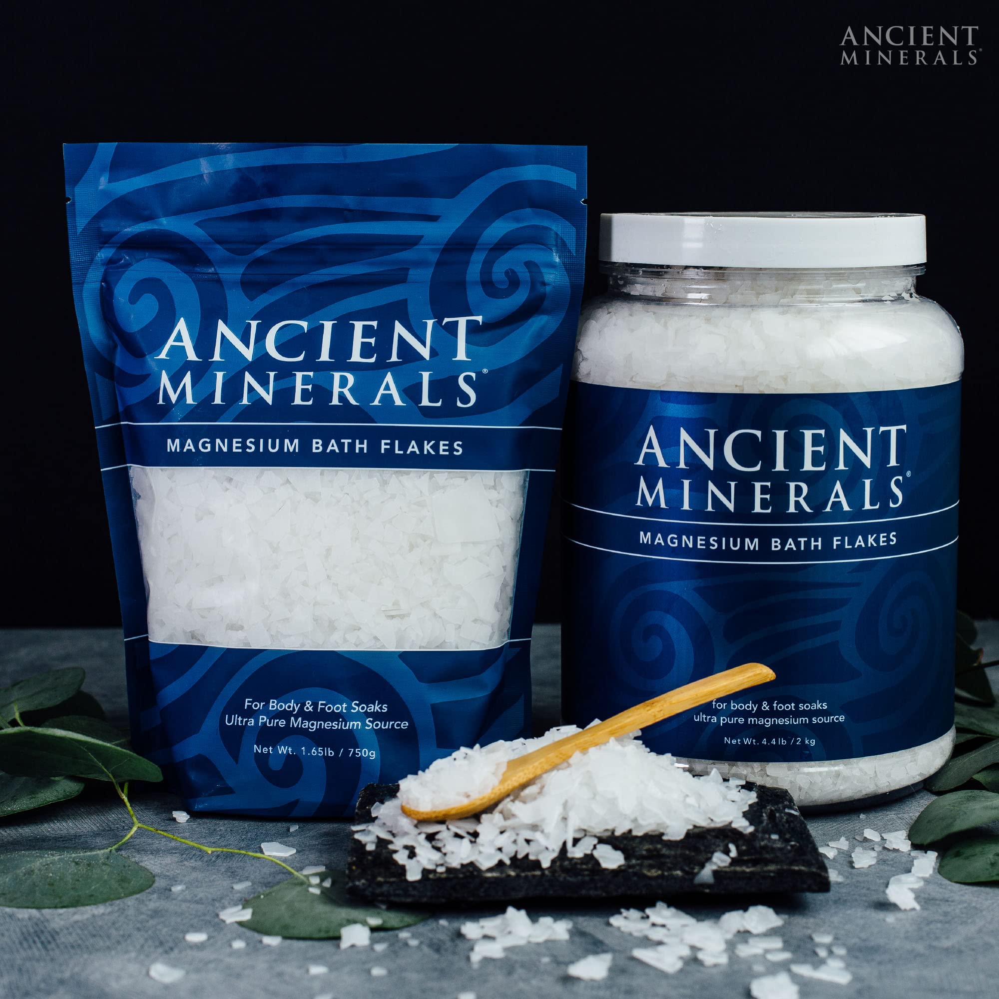 Ancient Minerals Magnesium Bath Flakes - Bathing Alternative to Epsom Salt - Soak in Natural Salts - High-Absorption Efficiency