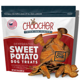 CHOOCHER Dehydrated Sweet Potato Dog Treats - High Fiber Gluten Free & Vegan Dental Chews for Small Medium Large Dogs - Made in 