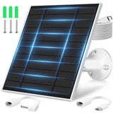 KEPEAK Solar Panel for Ring Camera Outdoor, Small Solar Panel Charger with USB-C to Ring Barrel Plug Adapter, Compatible with Ri
