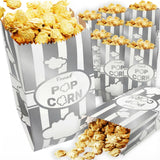 CUSINIUM 1oz Metallic Silver Paper Popcorn Bags (100-pack) - Carnival Theme - Customizable