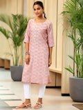 Libas Women'S Cotton Straight Kurta (29294_Pink Pink L