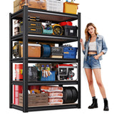 71H Garage Shelving-5 Tier Garage Storage Shelves,Adjustable Heavy Duty Metal Shelving Unit and Storage Large Rack,Utility Steel