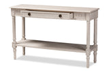 Baxton Studio Ariella Country Cottage Farmhouse Whitewashed 1-Drawer Console Table