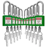 Lockout Tagout Locks, Safety Padlock, Keyed Differently Loto Safety Padlocks for Lock Out Tag Out Kits Station (Green NO.11-20)