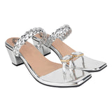 Eu41Shoetopia - Heel-Eu Women'S Casual Comfortable Fashion Heel Sandal Silver -Eu41,Silver,4,B0B1VMC7ST