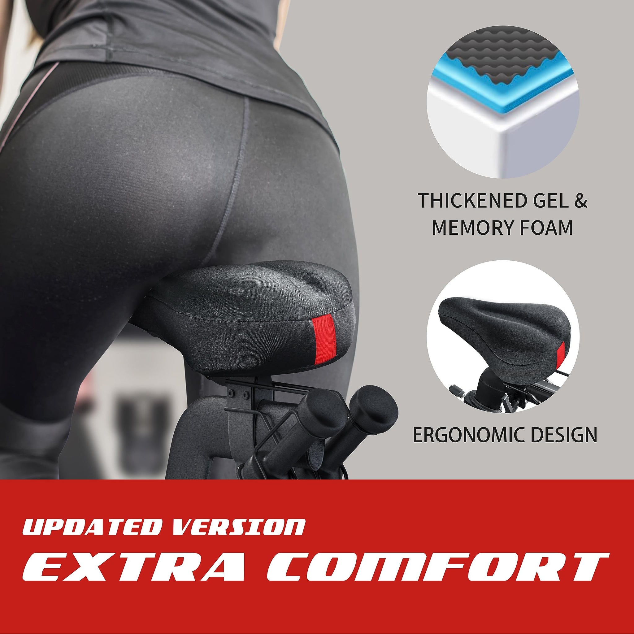 Bike Seat Cushion Compatible with Peloton Bike & Bike Plus, Gel Bike Seat Cover for Women & Men Comfort, Accessories for Most Na