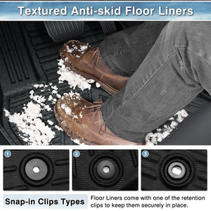 Mixsuper Front Floor Mats Compatible with 2012-2016 Ford F-250/F-350/F-450/F-550, Super Duty with Raised Drivers Side Pedal, All