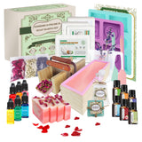 EDSRDRUS Large Soap Making Kit for Adults, Natural Soap Making Supplies - DIY Complete Set with 4 lbs Glycerin Soap Base, Soap L
