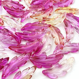 Tingoons 60 PCS Acrylic Leaf Shape Beads Transparent Plastic with Hole for Jewelry Making Necklace Earring(Rose)