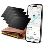 SPOTMINDERS Apple MFI Certified Wallet Tracking Card Black 4-Pack - Works with Apple Find My Rechargeable Tracker IP68 Waterproo