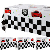 GGDE 4 Pcs Racing Car Plastic Table Cover Birthday Car Theme Party Decor Supplies