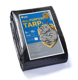 GUARD SHIELD Heavy Duty Tarp 8x10 Feet Black Tarp Large Outdoor Tarps Waterproof with Grommets Cover 12mil