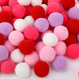 120 Pieces Valentine's Day Felt Balls 3 cm Colorful Pompom Felt Balls Handmade Felted Pompom Garlands for Valentine's Day DIY De