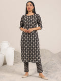 Libas Women'S Cotton Ethnic Motifs Kurta Set (400477_Black_Xl)