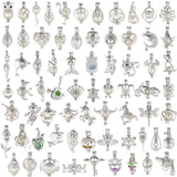 DOUBI Oyster Pearl Cages Pendants Bulk Pearl Holder Cage Charms for Jewelry Making Aromatherapy Essential Oil Diffuser Pendant N
