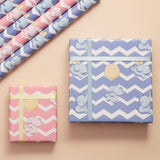 Pink Paper Co. Reversible Gift Wrapping Paper Sheets for Kids with name stickers (Pack of 20)