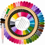 Jasol Embroidery Kit For Beginners With Wooden Hoop, 20 Color Embroidery Threads, 25 Needles & Needle Threaders | Hand Embroider