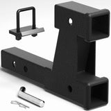 POZENE Dual Trailer Hitch Extension 2 Inch - Towing & Bike Rack Extender with Adjustable Length 7.3 - 9.3, Anti Rattle Kit, Hitc