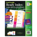 Avery 11080 Ready Index Customizable Table of Contents, Asst Dividers, 5Tab, Ltr, 3 Sets