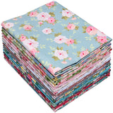 Hanjunzhao 14 pcs Fat Quarters Fabric Bundles 18x22 inch - Vintage Floral Print Cotton Fabric -Quarter Yard Material - for Sewin