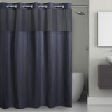 Hookless Its A Snap! Waffle Shower Curtain, 3in1 Shower Curtain Includes Fabric Shower Curtain with Sheer Top Window, FlexOn 
