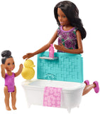 Barbie Skipper Babysitters, Inc. Playset With Bathtub, Babysitting Skipper Doll And Small Toddler Doll With Button To Move Arms