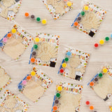 GEECOZYLIFE Fall Crafts for Kids - 24 PCS Thanksgiving Fall Party Favors - Autumn Wooden Painting Kit with Word Search Cards - H