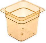 Carlisle High Heat Food Pan, Hot Cold Storage, 1/6, 2.5 Qt, 6 Ct, Amber