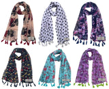 Fusfus WomenS Printed Chiffon Scarves And Stoles, Free Size(Multicolour, Fs2245) Pack Of 6 (Multicolor1)