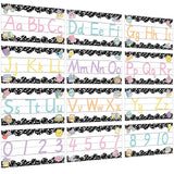 gisgfim 12 Pieces Alphabet Bulletin Board Strips Set Composition Alphabet Line ABC Alphabets Banner & Number Border Posters for 