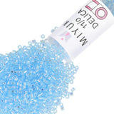 Miyuki Delica Seed Beads - Size 11/0 (1.6 mm), DB0176, Transparent Light Sapphire AB, 7.2 g, Approx. 1440 Beads, Made in Japan
